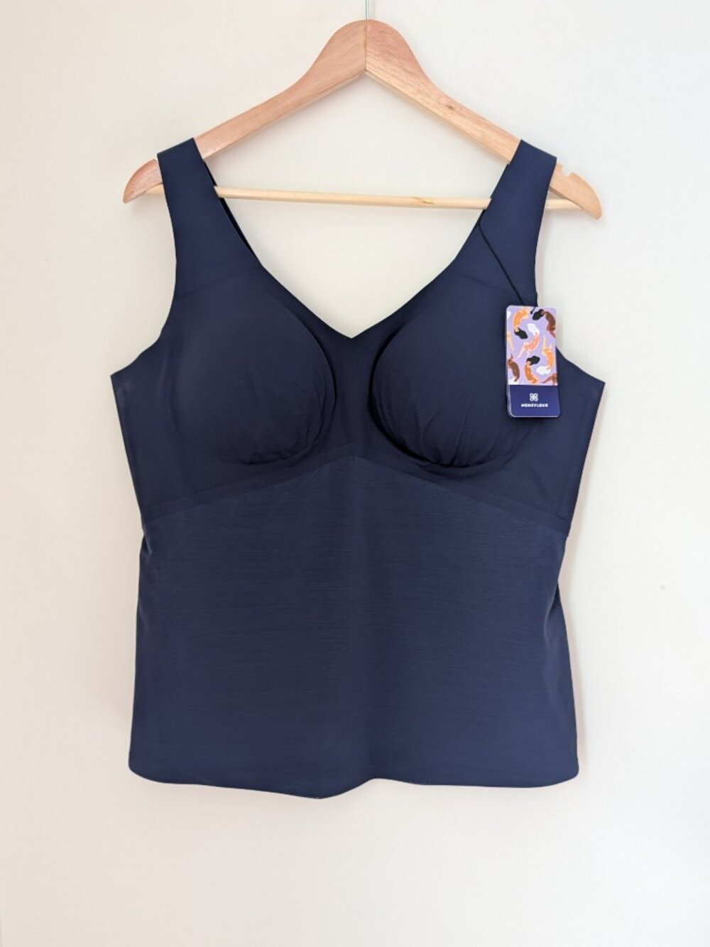 Honeylove LiftWear Tank V-Neck Shapewear Navy Blue 2x NWT